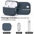 thumbnail image 3 of for AirPods Pro 3 Case 2025 with Cleaner Kit,Soft Silicone Protective Cover for AirPods Pro 3rd Generation Cases for Women Men,AirPod Pro 3 Case Accessories with Keychain-Dark Grey, 3 of 7