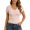 Z-Pink149, variant on Women's Shirts Lace Trim Short Sleeve Solid Color Summer Slim Fit Cropped Casual With Elegant Neckline Female Classic Tops