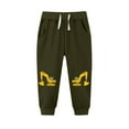 thumbnail image 2 of HAOTAGS Boys Girls Sweatpants(2-13), Casual Graphic Print Fall Winter Thickened Fleece Warm Sport Joggers Green 2-3Years, 2 of 4