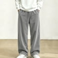 thumbnail image 2 of Ahabrexf Boys Corduroy Pants, Wide Leg Straight Trousers, Elastic Waist, Side Pockets, Full Length, for Youth, Casual Daily Wear, 2 of 9