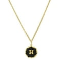 thumbnail image 3 of 1928 Jewelry Women's Sunburst Black Enamel Initial Pendant Necklace 16" + 3" Extender (H), 3 of 4