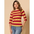 thumbnail image 3 of DARING DIVA Women's Halloween Costume Boat Neck Top T-Shirts XS Yellow Red, 3 of 5