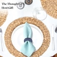 thumbnail image 4 of Set of 12 Handcrafted Napkin Rings - Plastic & Cotton Round Napkin Holders for Dining Table Décor (Navy Blue), 4 of 7