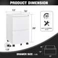 thumbnail image 2 of STANI 2 Drawer Mobile Metal File Cabinet, 28"H White Lockable Rolling Filing Cabinet for Home Office Files Management Assembly Required, 2 of 7