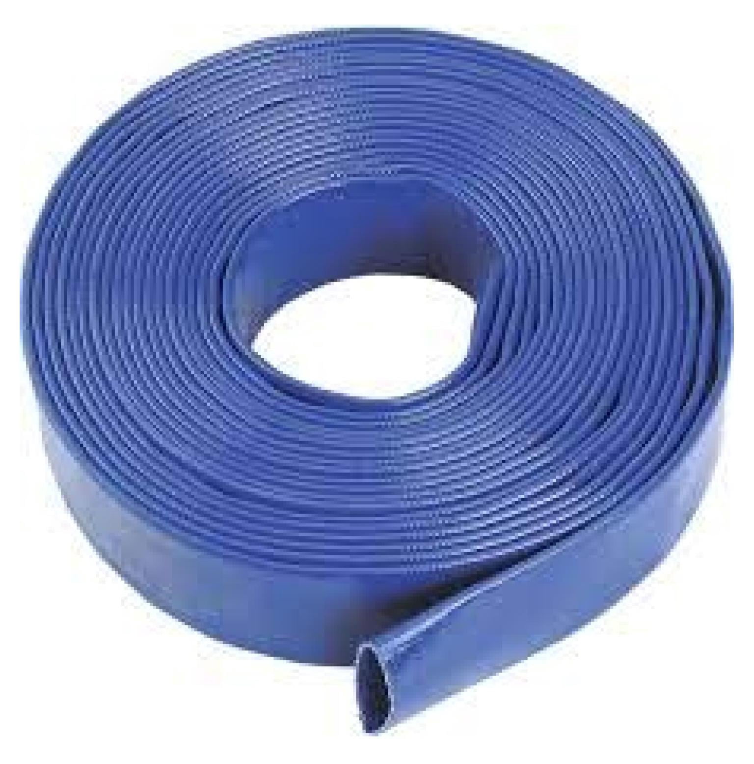 6" Blue Layflat Water Discharge Hose 60 PSI (10 ft. Length)