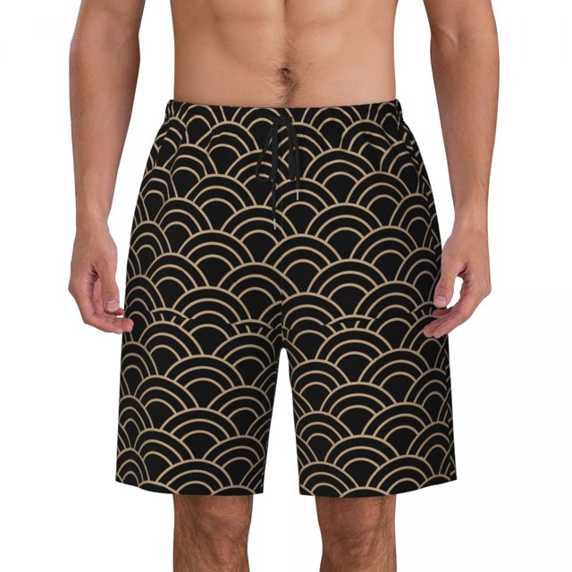 Swimsuits Blue Wave Gym Shorts Summer Abstract Print Hawaii Board Short Pants Men Printed Sports Fitness Quick Dry Swim Trunks