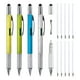 thumbnail image 1 of 4 piezas 6 en 1 herramienta multifuncional bolígrafo regalos para hombres con bolígrafo, regla, destornillador, stylus, recargas, 4 colores, 1 of 5