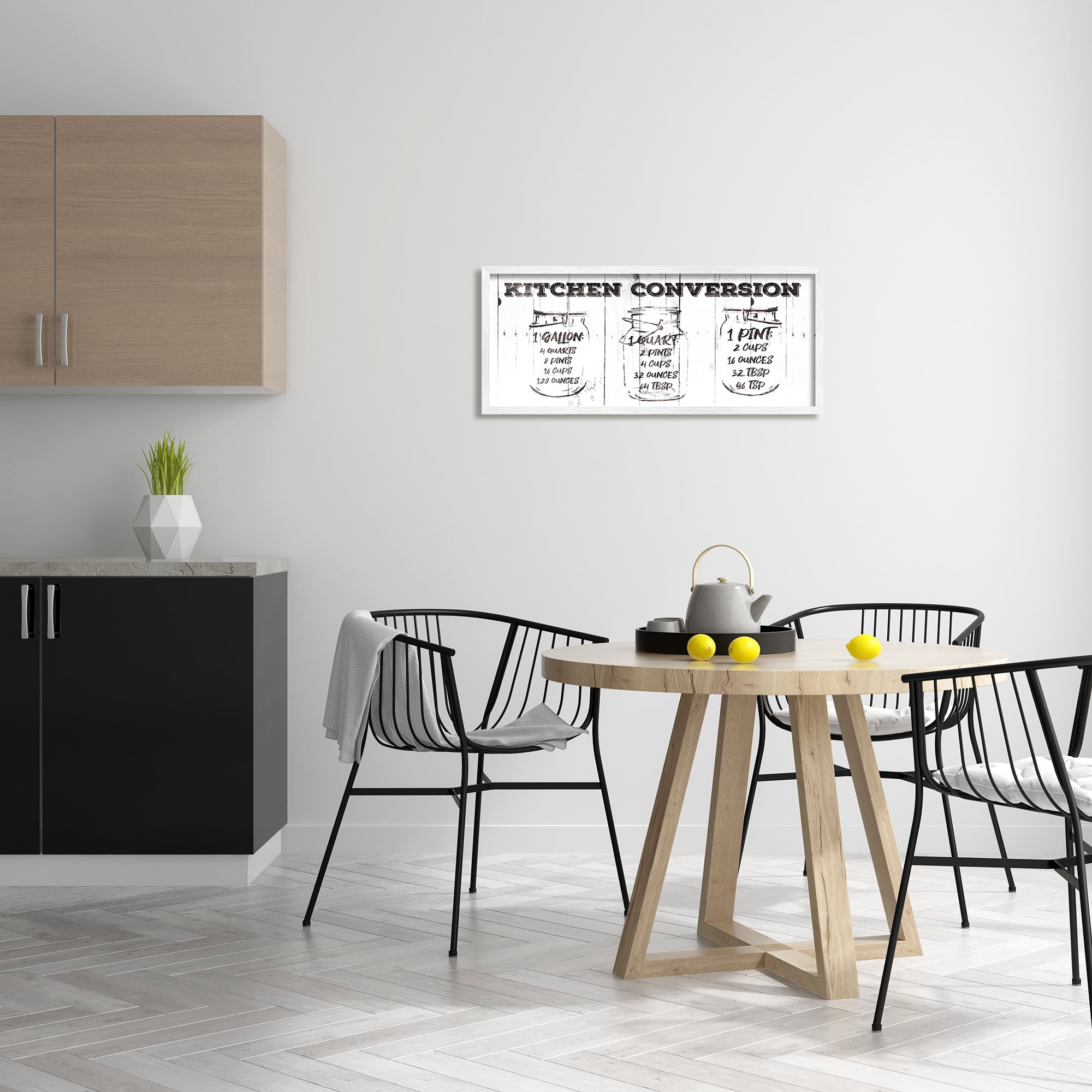 Stupell Industries Distressed Rustic Kitchen Conversion Chart Vintage Pickle Jars, 13 x 30, Designed by Jace Grey