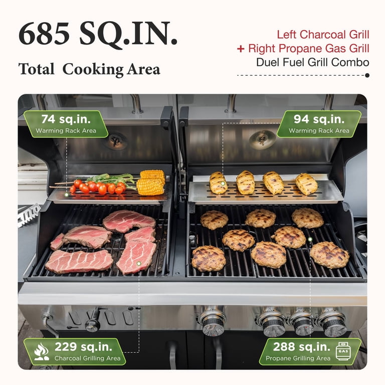 Summit Living Combination Gas and Charcoal Grill, 686 sq. in