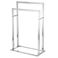 thumbnail image 6 of mDesign Metal Tall 2-Tier Free-standing Bathroom Towel Rack - Chrome, 6 of 6
