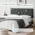 thumbnail image 6 of Linen Upholstered Headboard Full Size, Modern Diamond Tufting Solid Wood Full XL Headboard Only, Adjustable Height from 37” to 51” Head Board, Bed Frame or Wall Mount Headboards, Dark Grey, 6 of 8