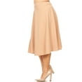 thumbnail image 3 of Women's Plus Size A-Line Midi Skirt - Casual Flared Design with High Elastic Waistband, 3 of 4
