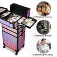 thumbnail image 2 of Byootique Mermaid Pink 4in1 Rolling Makeup Train Case Cosmetic Organizer Wheel, 2 of 11