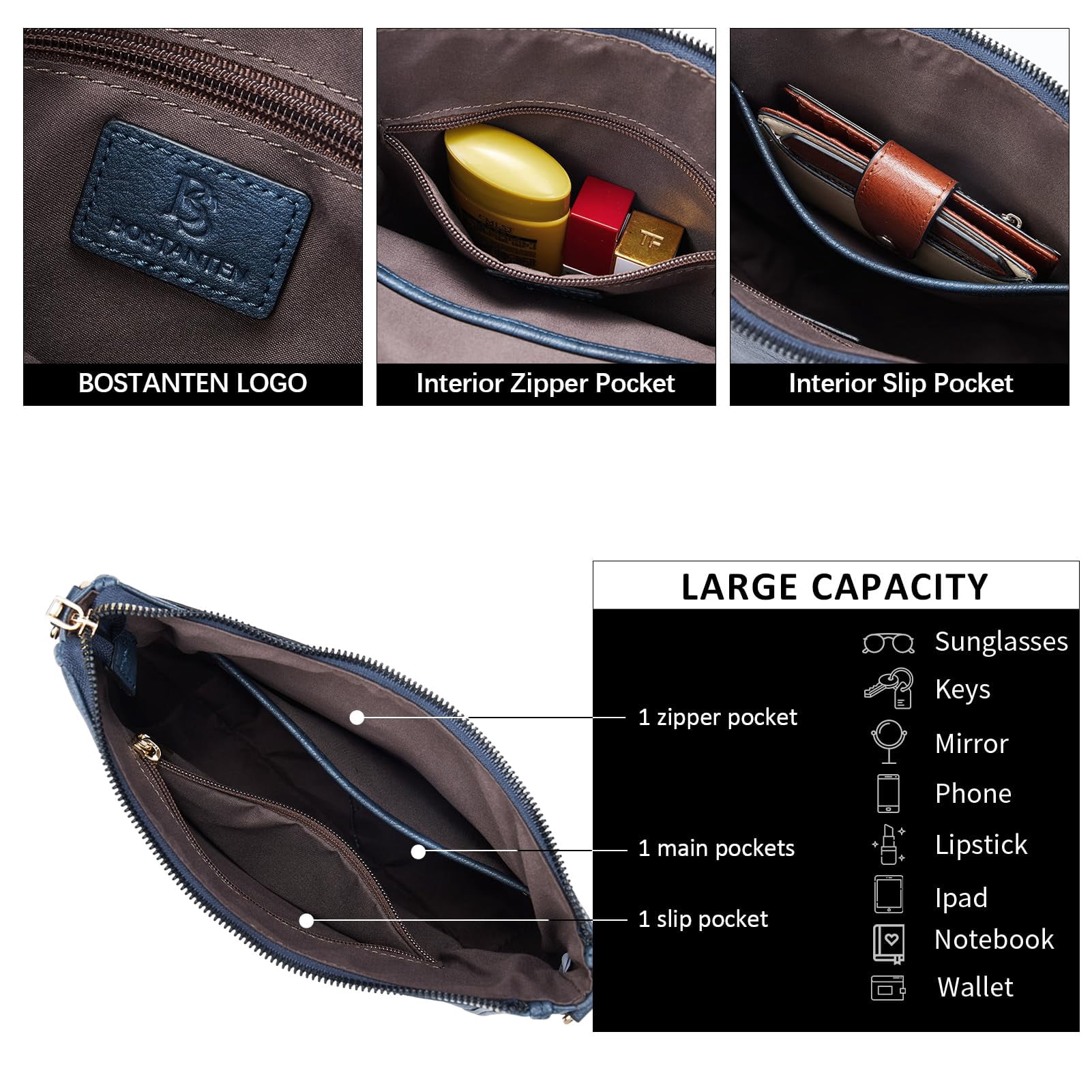 Crossbody Bags for Women Trendy Vegan Leather Hobo Purses Shoulder Handbags Wide Shoulder Strap