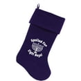 thumbnail image 5 of Velvet Hanukkah Stocking Screen Printed, "Spoiled For Eight Days", 5 of 6