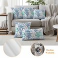 thumbnail image 3 of Blue Teal Grey Coral Coastal Outdoor Pillow Covers, Waterproof Decorative Throw Pillowcases Set of 2, Summer Beach Nautical Ocean Couch Cushion Cases with Zipper for Outside Patio Garden Sofa 20"x12", 3 of 9