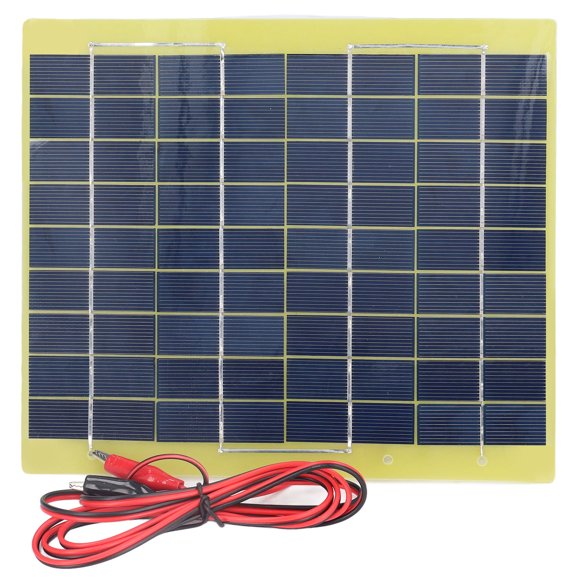 5W 18V Polysilicon Solar Panel, 7.8" x 8.6" Portable High-Efficiency Charger for 12V Batteries, Ideal for Low-Power Devices, Home Lighting, Emergency Lights & Small Solar Power Systems