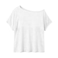 thumbnail image 6 of hoksml Women's Off Shoulder T-Shirt, Short Sleeve Sheer Slouchy Top, Casual Loose Tee for Daily and Summer Wear, 6 of 6
