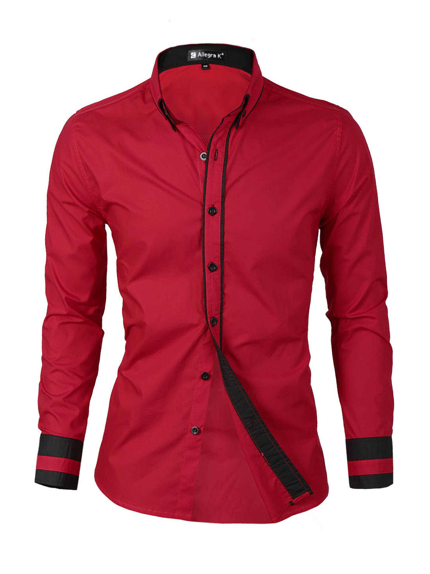 Men's Full Sleeves Slim Fit Point Collar Shirt