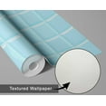 thumbnail image 6 of S4Sassy Tile Squares Wallpaper - Blue Wall Covering, 25" X 360" Self-Adhesive Textured Vinyl Wall Paper, Walls Wrap, Neutral Wallpaper For Dining, Hallway, Home Decor, 6 of 9
