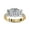 Yellow Gold, variant on 3 Stone Engagement Promise Rings for Women | Center 7X5MM Emerald Cut Lab Created Moissanite Promise Rings for Her in 14K White Gold Over Sterling Silver, Ring Size 4