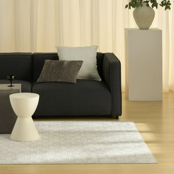 Nourison Nordic 4' x 6' Ivory Grey Scandinavian Indoor Rug