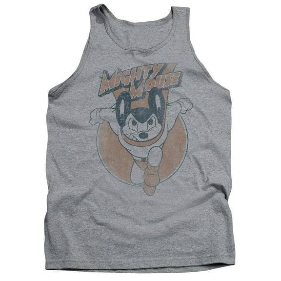 Mighty Mouse Flying With Purpose Adult Tank Top Athletic Heather