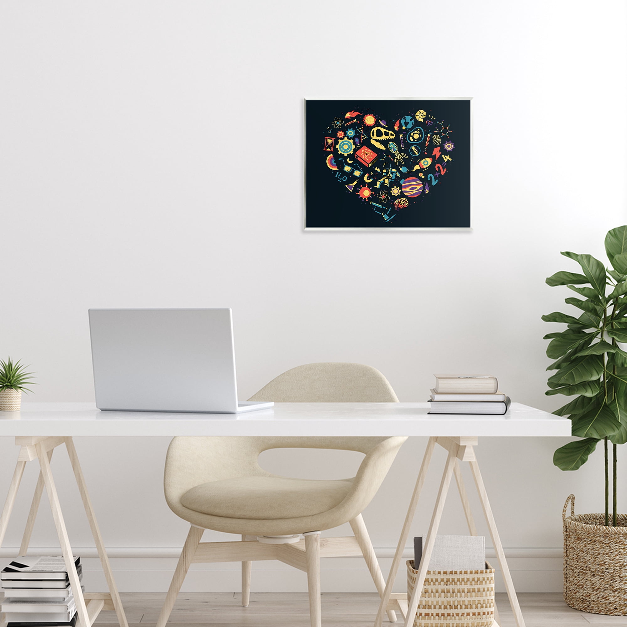 Stupell Industries Retro Science Heart Wall Plaque Art, design by Tobe Fonseca