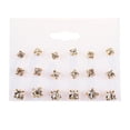 thumbnail image 3 of Xihbxyly Pendientes de Flor de Diamante, Elegante Diseño con Incrustaciones de Perla, Aleación Hipoalergénica, Estilo Versátil para Cualquier Ocasión, Regalo Perfecto para Tu Pareja, 9 Pares para Com, 3 of 7