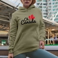 thumbnail image 2 of Distressed Oh Canada - Maple Leaf Art, Canadian Merch Gift, Sand Hooded Sweatshirt or Hoodie, Large, 2 of 5
