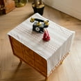 thumbnail image 2 of Bedside Tablecloth Tassels Table Cover Nightstand Table Runner Tabletop Dustcover TV Dustcover for Furniture Décor, 15×36inch, 2 of 7