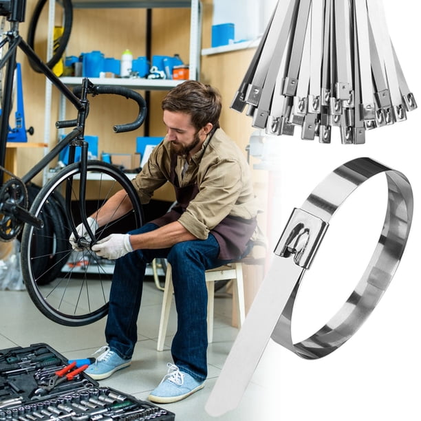 304 Stainless Steel Outdoor Cable Straps | High Temperature Resistant | Reusable Adjustable Locking Mechanism | Industrial Grade Nylon Zip Ties | Heavy Duty Secure Fastening | Multi-Purpose | 1 Pack