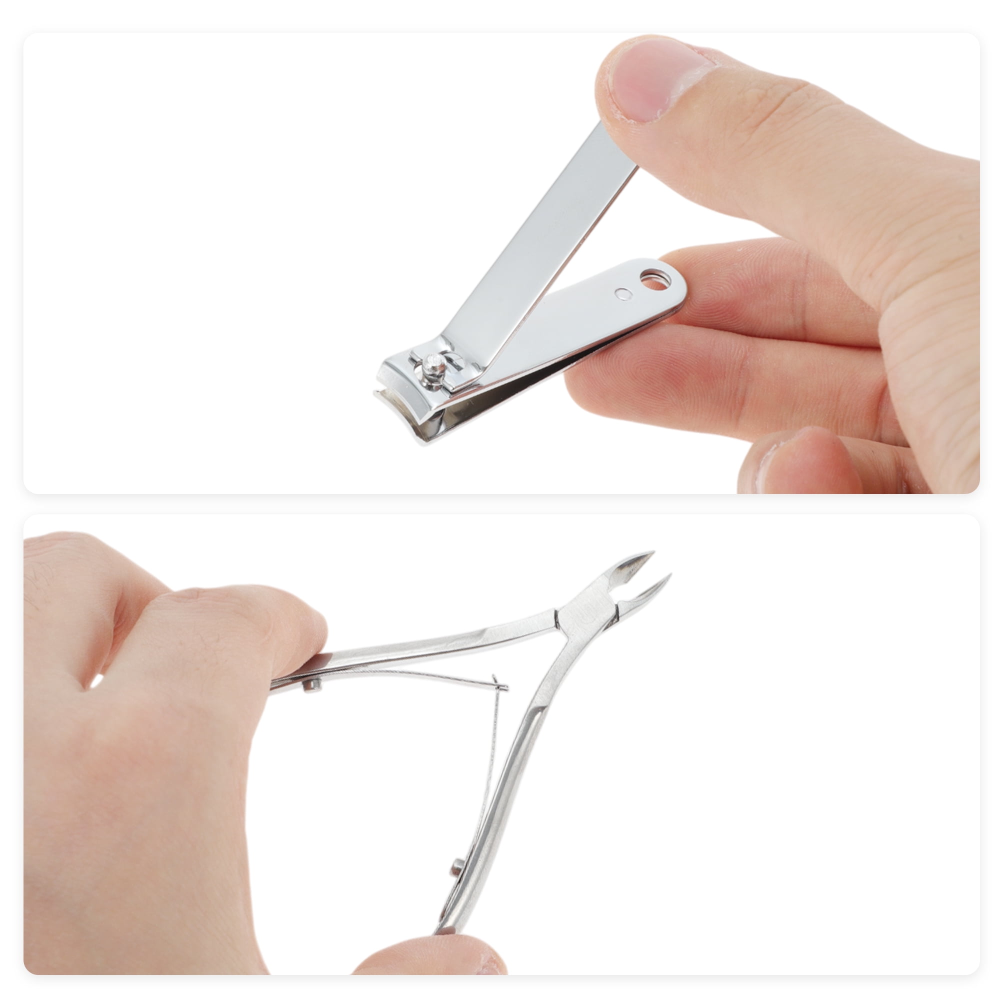 Unique Bargains 4pcs Portable Nail Clippers Set Toenail Clippers Silver Tone 2.36"