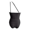 thumbnail image 5 of Women's One Shoulder Tankini Top with Bikini Bottoms - Two Piece Swimsuit, Asymmetric Strap, Ruched Front, Removable Pads, Full Coverage, US Sizes XS-XXL, 5 of 5