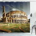 thumbnail image 1 of Ambesonne Italy Shower Curtain, Monument Ruins, 69"Wx84"L, Pale Coffee Dark Blue, 1 of 3