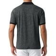 thumbnail image 3 of INSPIRE CHIC Men's Solid Color Lightweight Breathable Short Sleeved Casual Polo Shirt M Black, 3 of 5