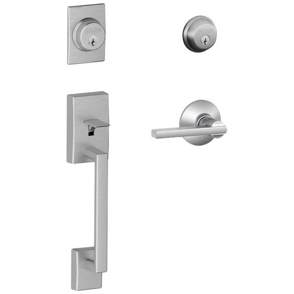 Schlage F62-Cen-Lat Century Double Cylinder Handleset - Chrome