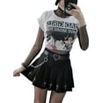 thumbnail image 2 of Musuos Women High Waist Gothic Punk Mini Skirts, Cross Pattern Mini Pleated Skirt, 2 of 9