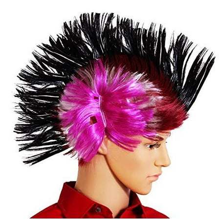 dazzling toys Halloween Fake Wig Massive Wiggling Punk Black Colored Wig Adults, Teens Kids.