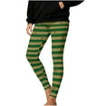 thumbnail image 2 of Leggings for Women Christmas Striped Print High Waist Soft Stretch Yoga Pants for Holiday Parties Workout Running Daily Lounge, 2 of 9