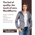 thumbnail image 4 of MandMcares Arm Access Oversized Dialysis Jacket, Oversized Hoodies, Unisex Dialysis Clothing, Customized for Hemodialysis Patients with Both Arms, Two Way Zippers, 4 of 6