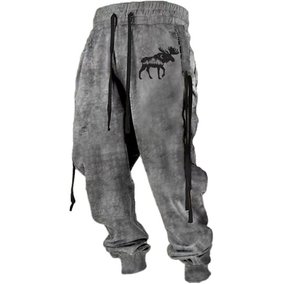 oqasdz Men's Pants Fashion 3D Printed Drawstring Elastic Waist Casual Sweatpants Sports Athletic Joggers Outdoor Activities Sweat Pants