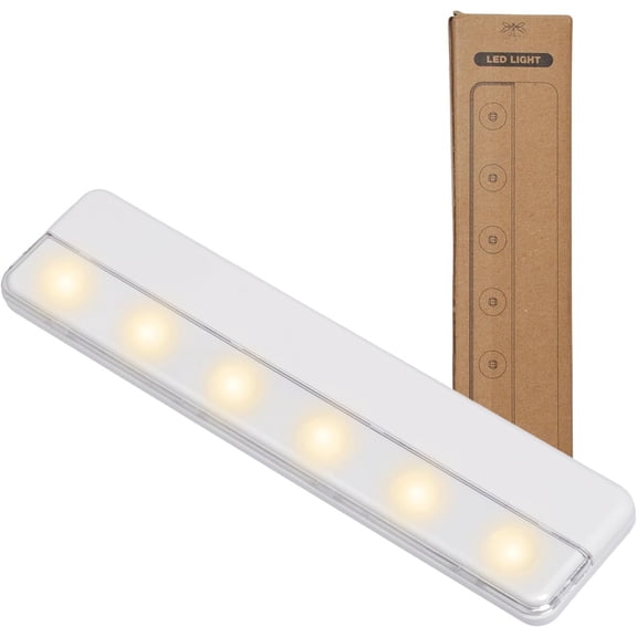 0.9" Ultra-Thin  Under Cabinet Lights -Operated LED Fixtures - 8.5" L Stick- Push Lighting - 65 Lumens Warm White, Timer Included for Kitchen, Closet NAD Counter