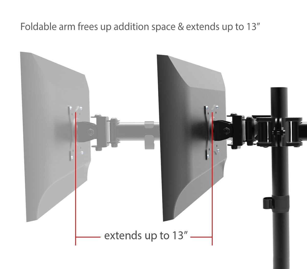 Articulated Freestanding Dual Monitor Desk Stand - 13"-27"