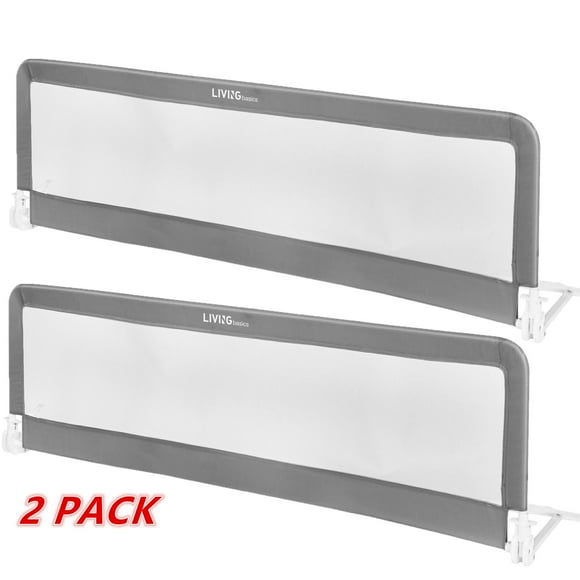 Set of 2 Toddler Bed Rails, 69" Breathable Mesh Material Bed Guard Safe Sleep Bedrail Bed Fence