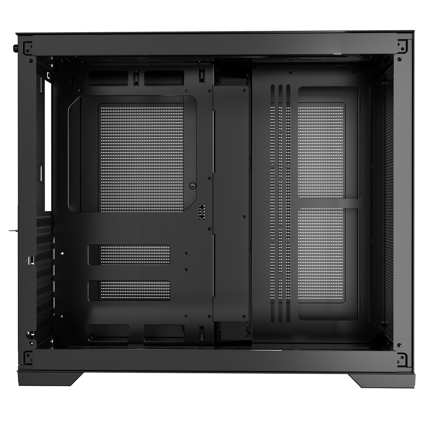Mid-Tower ATX Gaming PC Case - Dual Chamber Design, No Pre-Installed Fan, Tempered Glass Window