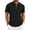 BF32_Black, variant on Lumtrix Mens Quarter Zip Polo Shirts Casual Summer Knit Textured Short Sleeve Tops Beach Vacation Stretchy Golf Shirts Navy 3XL