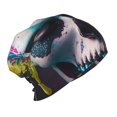thumbnail image 2 of Honeii Modern Abstract Colorful Skull A Print Kids Knit Beanie Watch Hat ,Knit Cap for Boys and Girls, 2 of 7