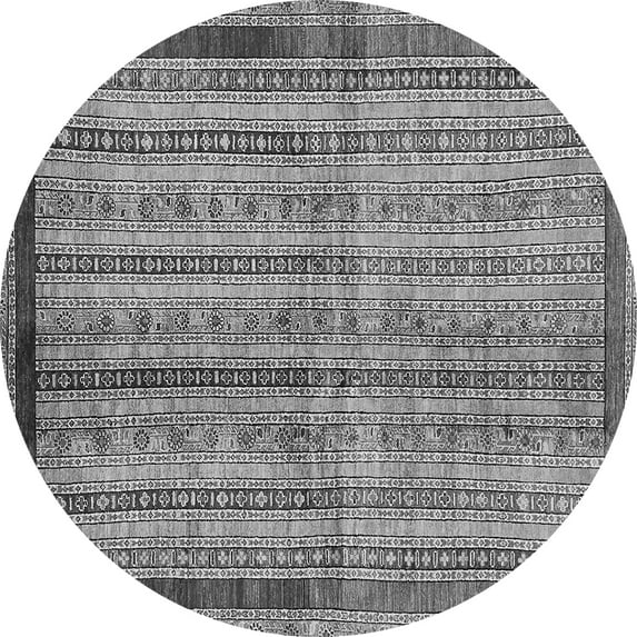 Ahgly Company Indoor Round Abstract Gray Modern Area Rugs, 7' Round