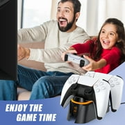 PS5 Controller Charger, Dual Controller Charging Station for Playstation 5 Dualsense, PS5 Charging Station with LED Indicator/Fast Charging Cable (Black)
